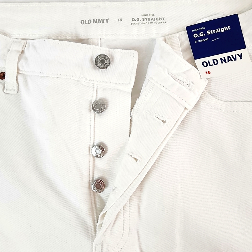 NWT Old Navy OG Straight Cut-off Shorts 3" Inseam White Size 16 - Picture 5 of 9